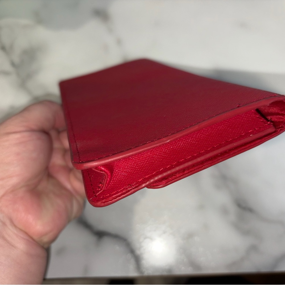 Michael Kors Red Saffiano Clutch Wallet - Picture 3 of 7
